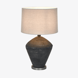 Table Lamps Meridien Black Lamp with Natural Linen Shade
