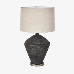Table Lamps Meridien Black Lamp with Natural Linen Shade