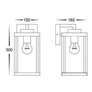 Exterior Wall Light Micah Galvanised Iron Black Wall Light