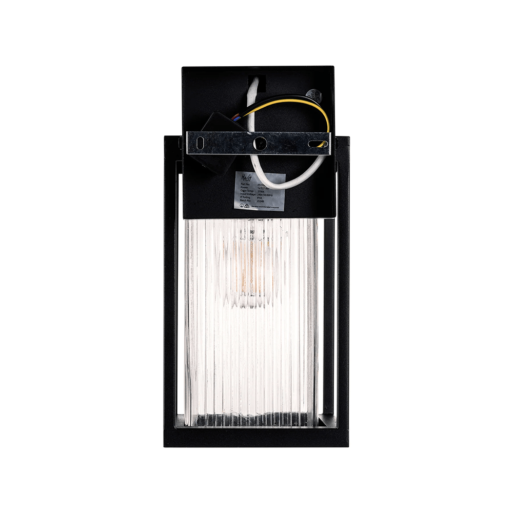 Exterior Wall Light Micah Galvanised Iron Black Wall Light
