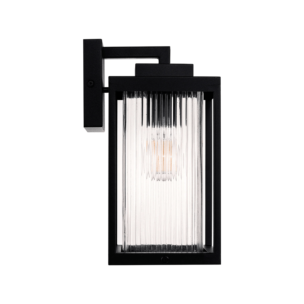 Exterior Wall Light Micah Galvanised Iron Black Wall Light
