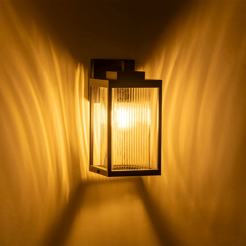 Exterior Wall Light Micah Galvanised Iron Black Wall Light