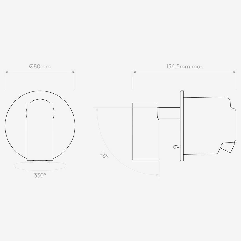 Bedside Wall Lights Micro Recess Switched Wall Light