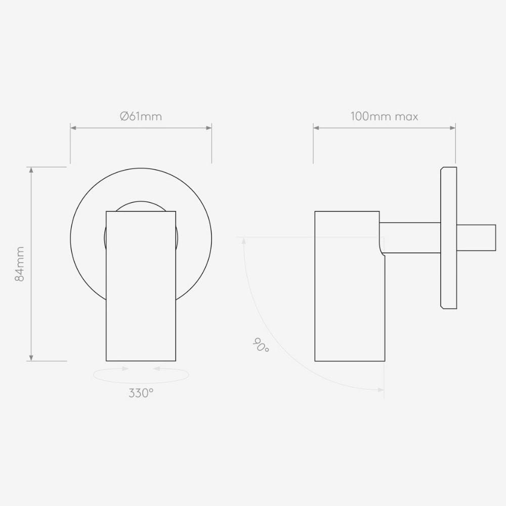 Bedside Wall Lights Micro Recess Unswitched Wall Light