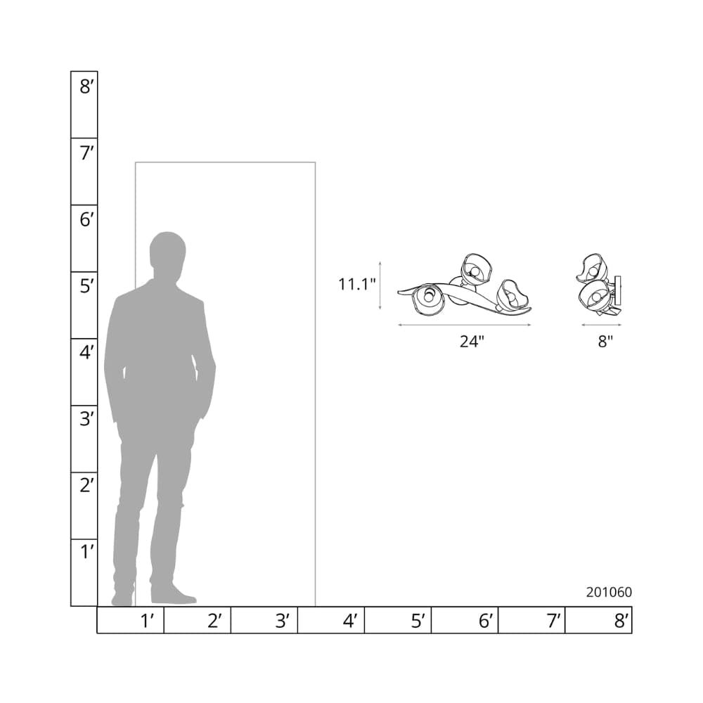 Interior Wall Light / Sconce Mika 3 Light Large Sconce