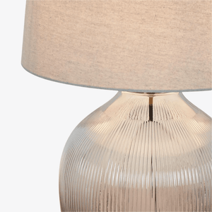 Table Lamps Misty Glass Table Lamp with Natural Linen Shade