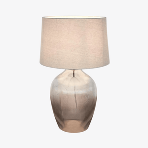 Table Lamps Misty Glass Table Lamp with Natural Linen Shade