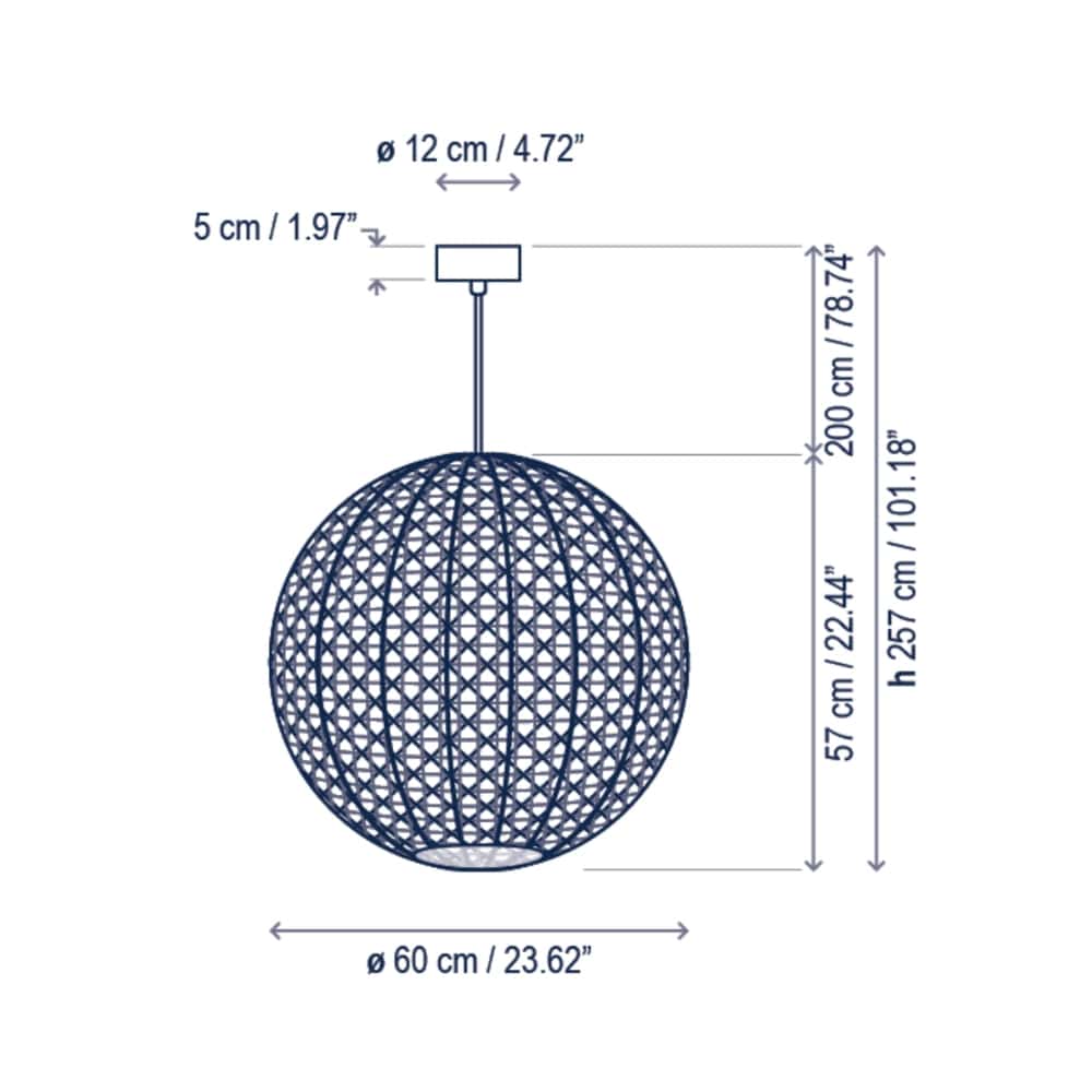 Exterior Pendant Nans Sphere S60 Outdoor Pendant - Beige and Brown