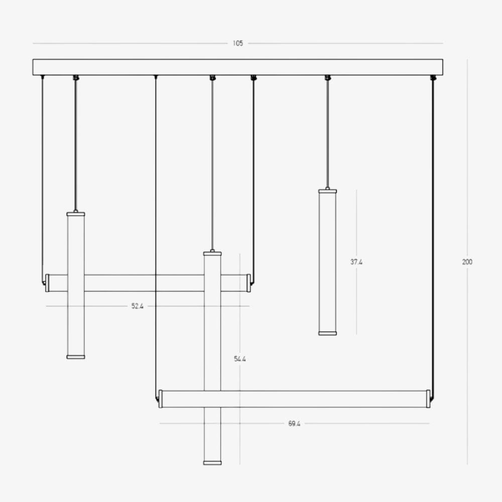 Linear Pendant Naxios 5 Light Linear Pendant