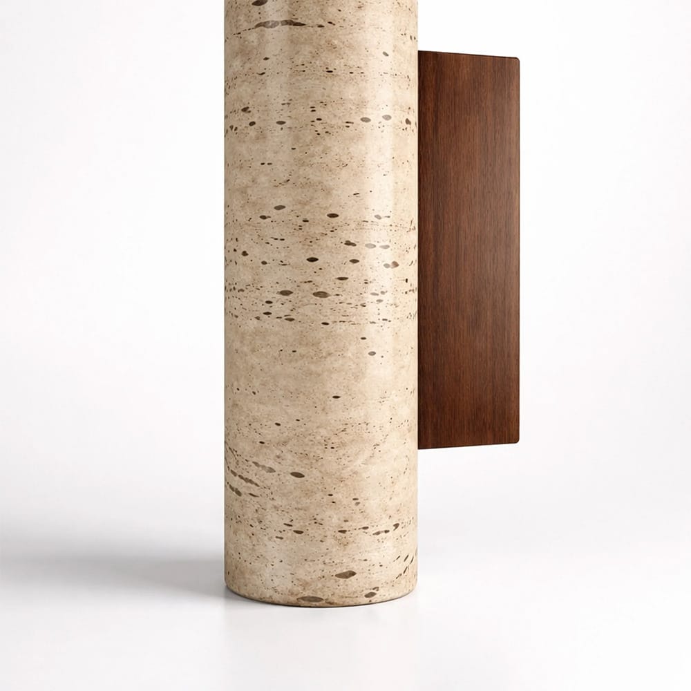 Interior Wall Light / Sconce Nest Natural Stone Fixed Down Wall Light Round