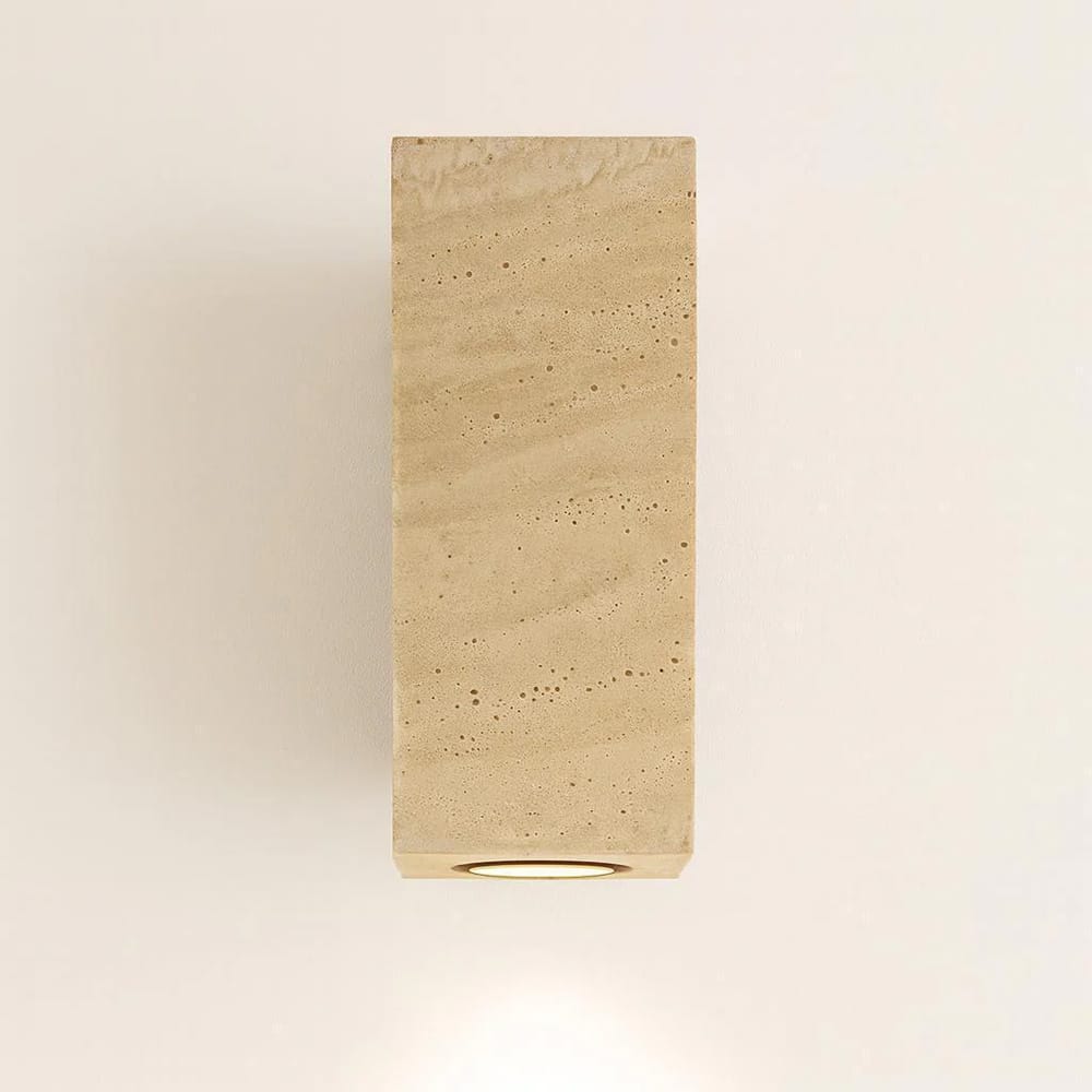 Interior Wall Light / Sconce Nest Natural Stone Fixed Down Wall Light Square