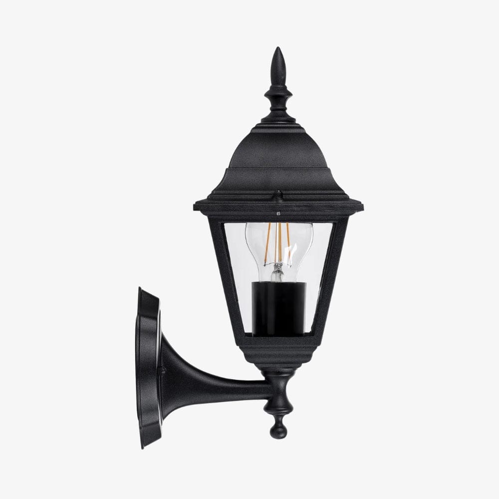 Exterior Wall Light Newark Aluminium Black 4 Panel Coach Wall Light