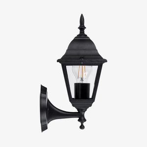 Exterior Wall Light Newark Aluminium Black 4 Panel Coach Wall Light