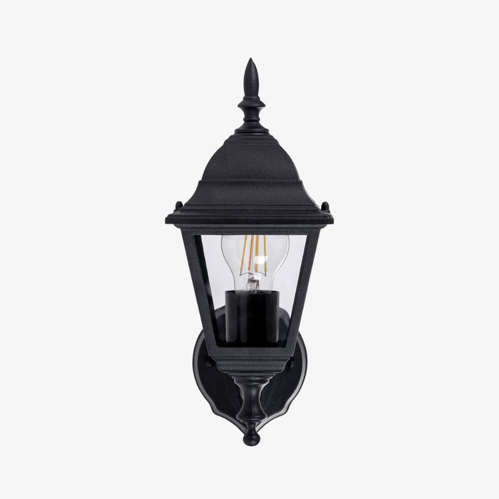 Exterior Wall Light Newark Aluminium Black 4 Panel Coach Wall Light