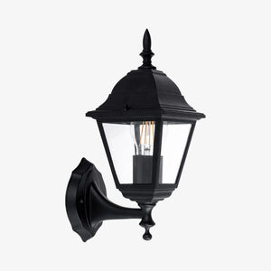 Exterior Wall Light Newark Aluminium Black 4 Panel Coach Wall Light