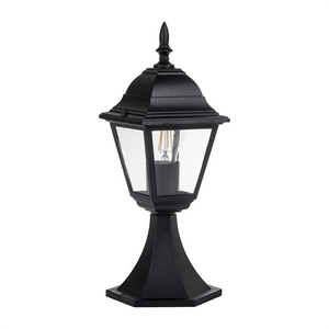 Pillar Mount Newark Aluminium Black 4 Panel Pillar Light