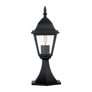 Pillar Mount Newark Aluminium Black 4 Panel Pillar Light