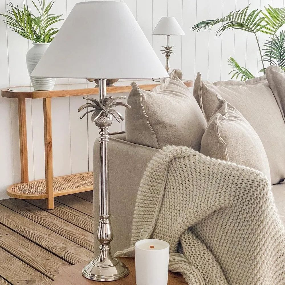 Table Lamps Nickel Pineapple Leaf Lamp