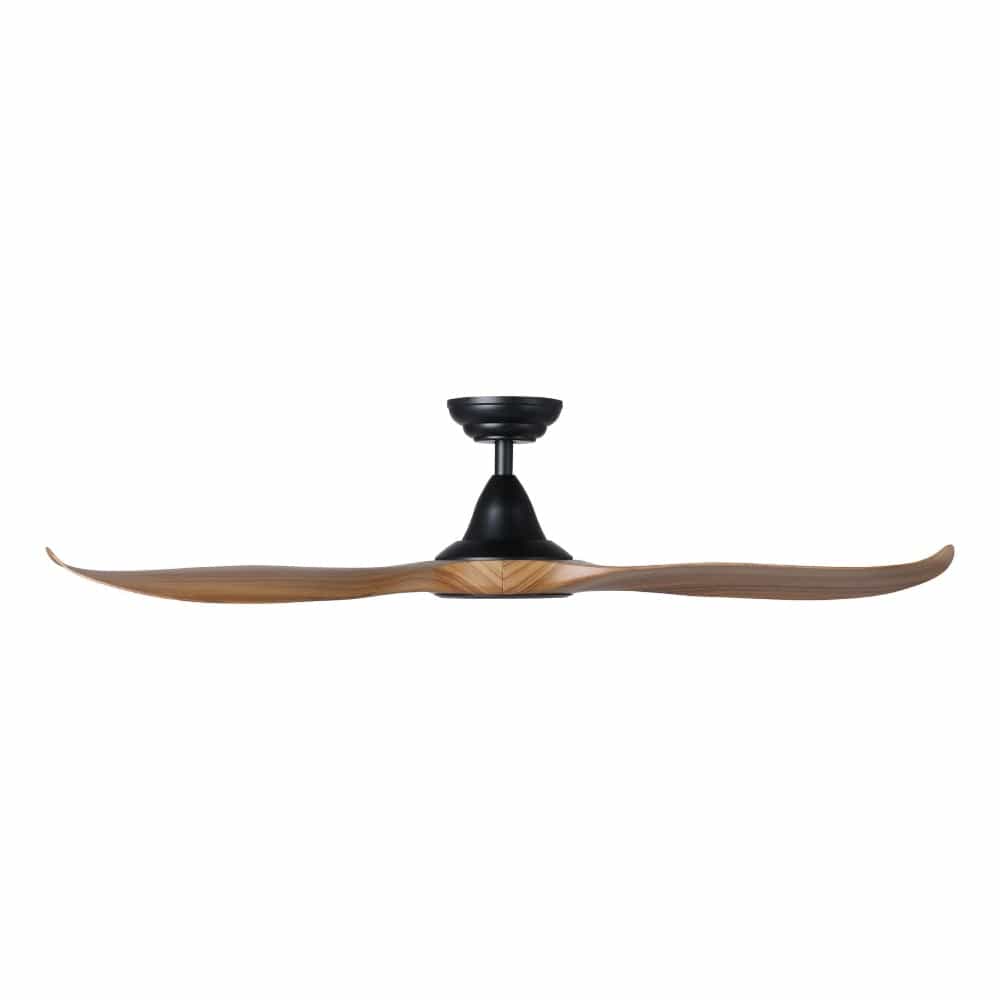 With Light Noosa Ceiling Fan Black & Teak Blades - With Light