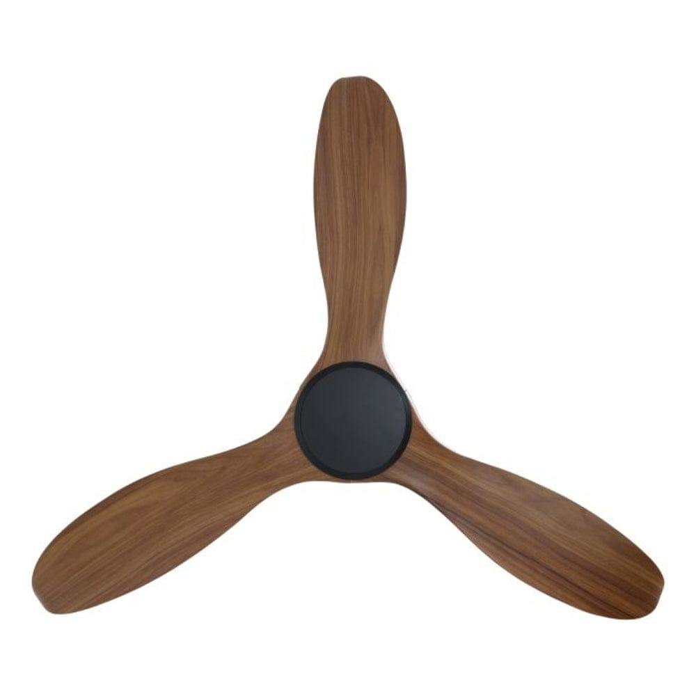 Without Light Noosa Ceiling Fan Black with Teak Blades - No Light