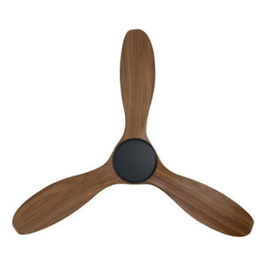 Without Light Noosa Ceiling Fan Black with Teak Blades - No Light