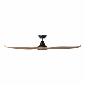 Without Light Noosa Ceiling Fan Black with Teak Blades - No Light