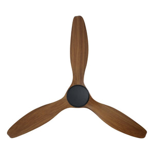 Without Light Noosa Ceiling Fan Black with Teak Blades - No Light