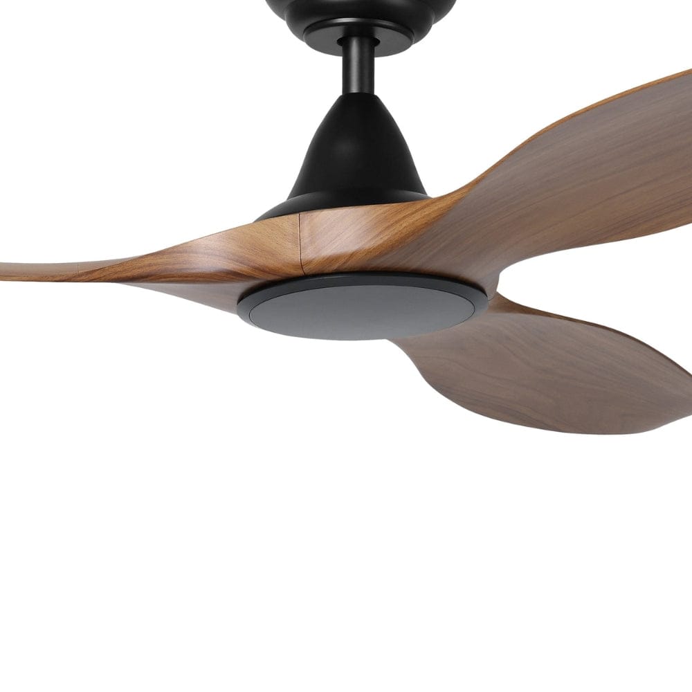 Without Light Noosa Ceiling Fan Black with Teak Blades - No Light