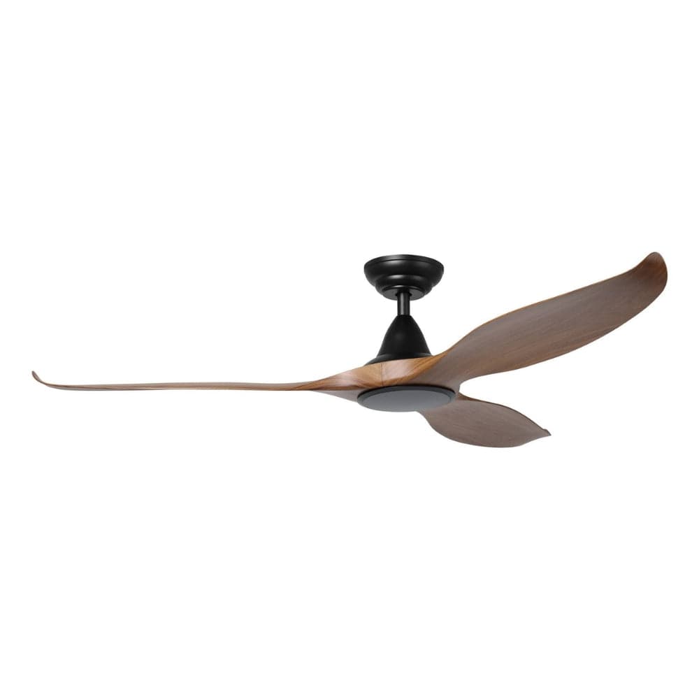 Without Light Noosa Ceiling Fan Black with Teak Blades - No Light