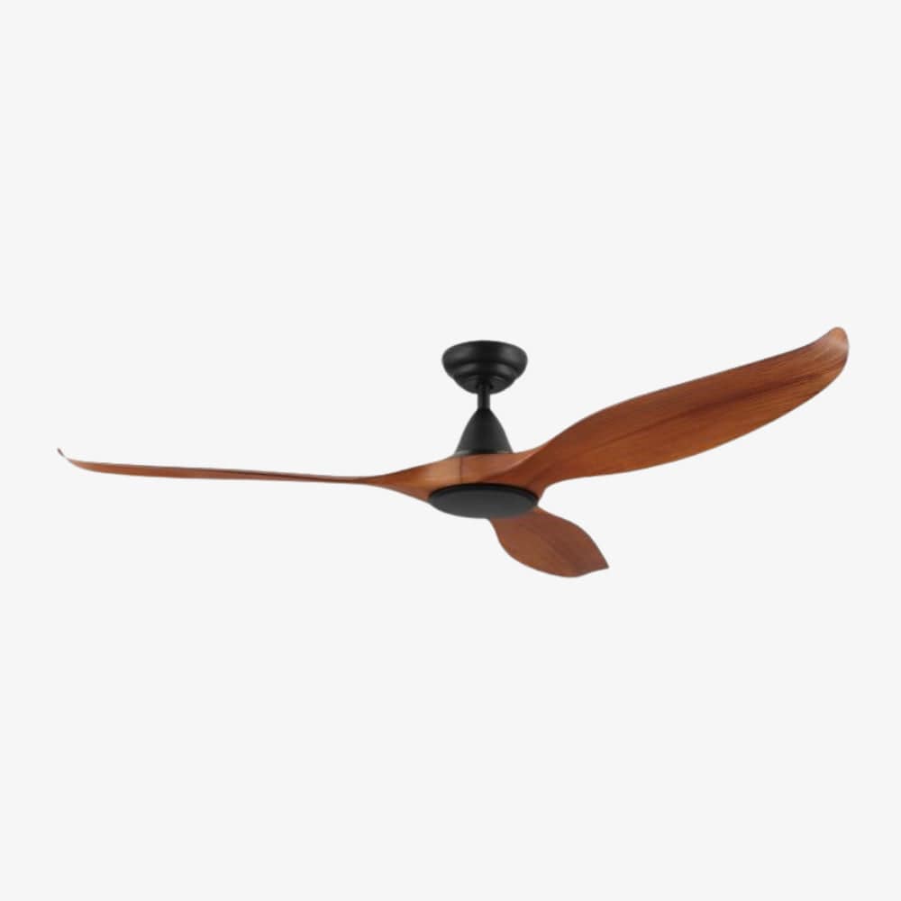 Without Light Noosa Ceiling Fan Black with Teak Blades