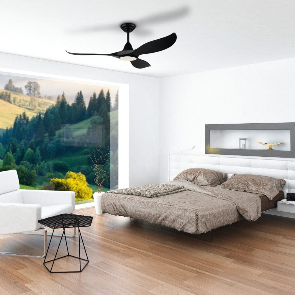 With Light Noosa Ceiling Fan Matte Black with Light