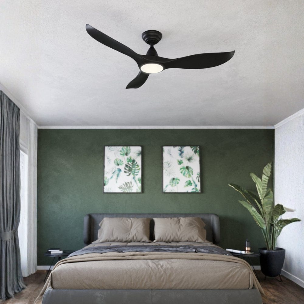 With Light Noosa Ceiling Fan Matte Black with Light