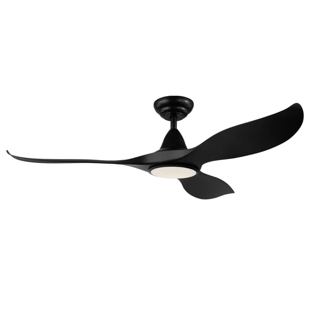 With Light Noosa Ceiling Fan Matte Black with Light