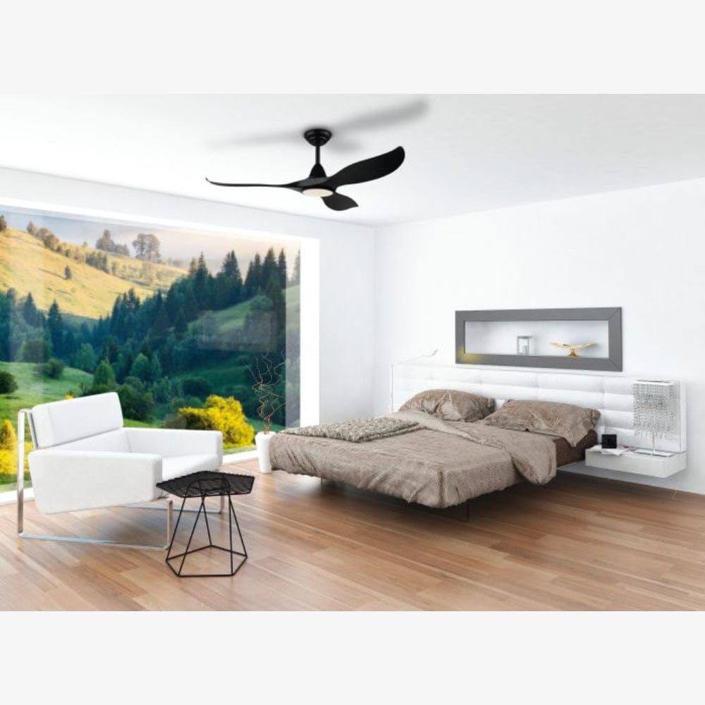 With Light Noosa Ceiling Fan Matte Black with Light