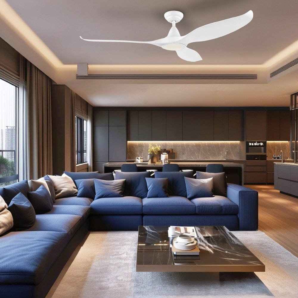 With Light Noosa Ceiling Fan Matte White with Light
