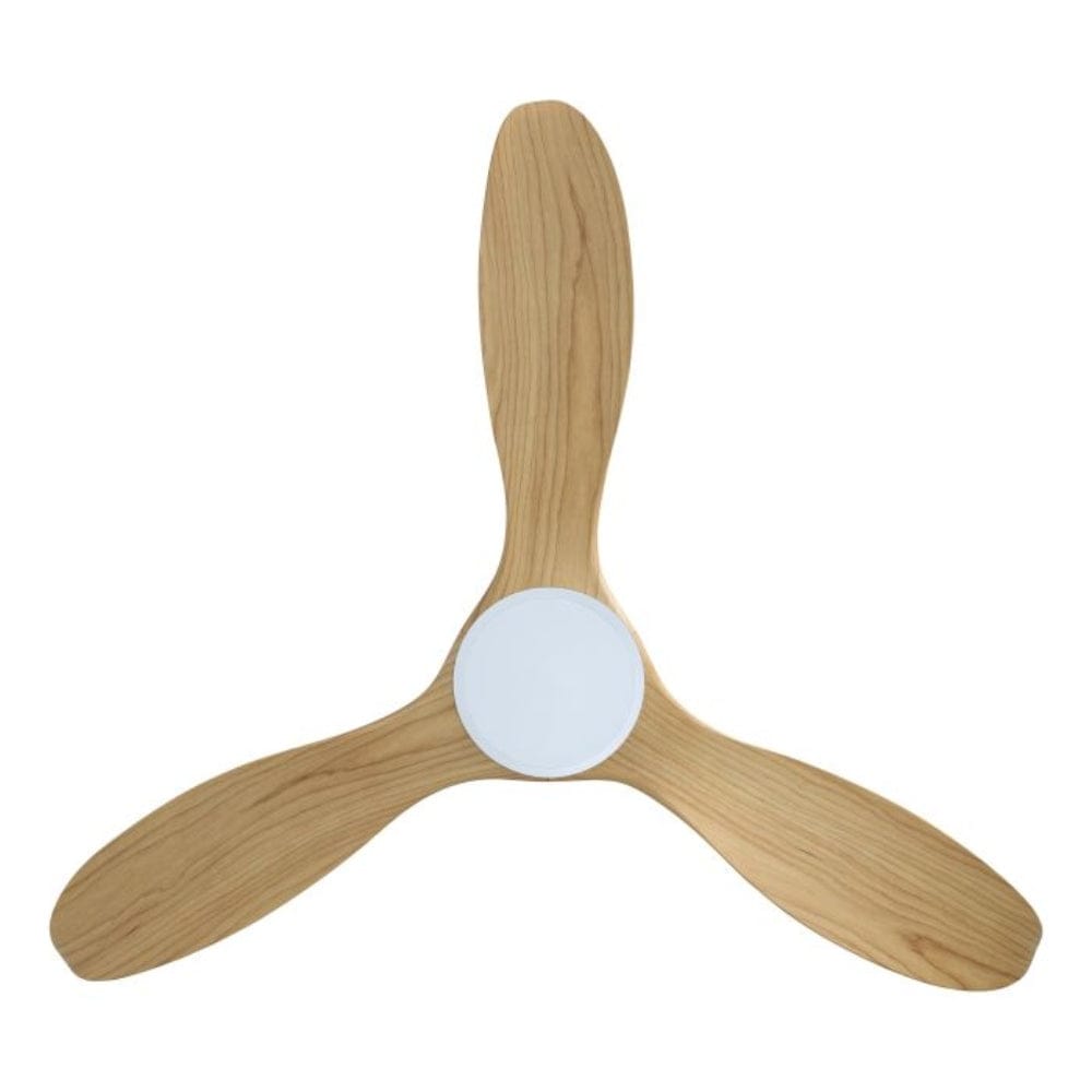Without Light Noosa Ceiling Fan White with Blackbutt Blades - No Light