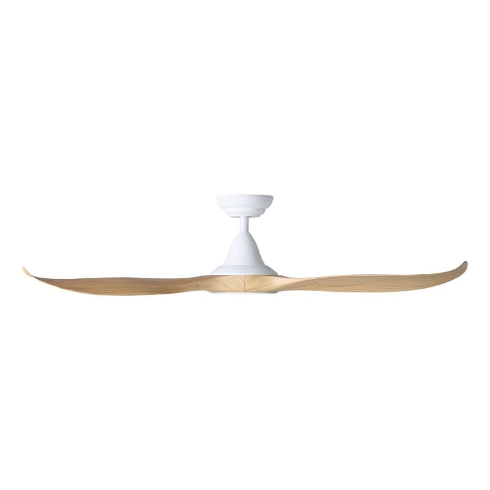 Without Light Noosa Ceiling Fan White with Blackbutt Blades - No Light