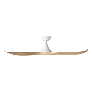 Without Light Noosa Ceiling Fan White with Blackbutt Blades - No Light