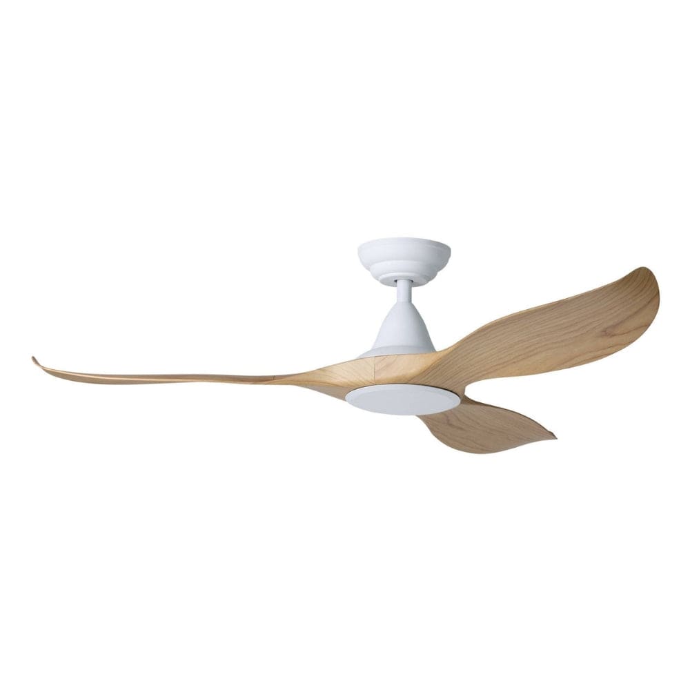 Without Light Noosa Ceiling Fan White with Blackbutt Blades - No Light