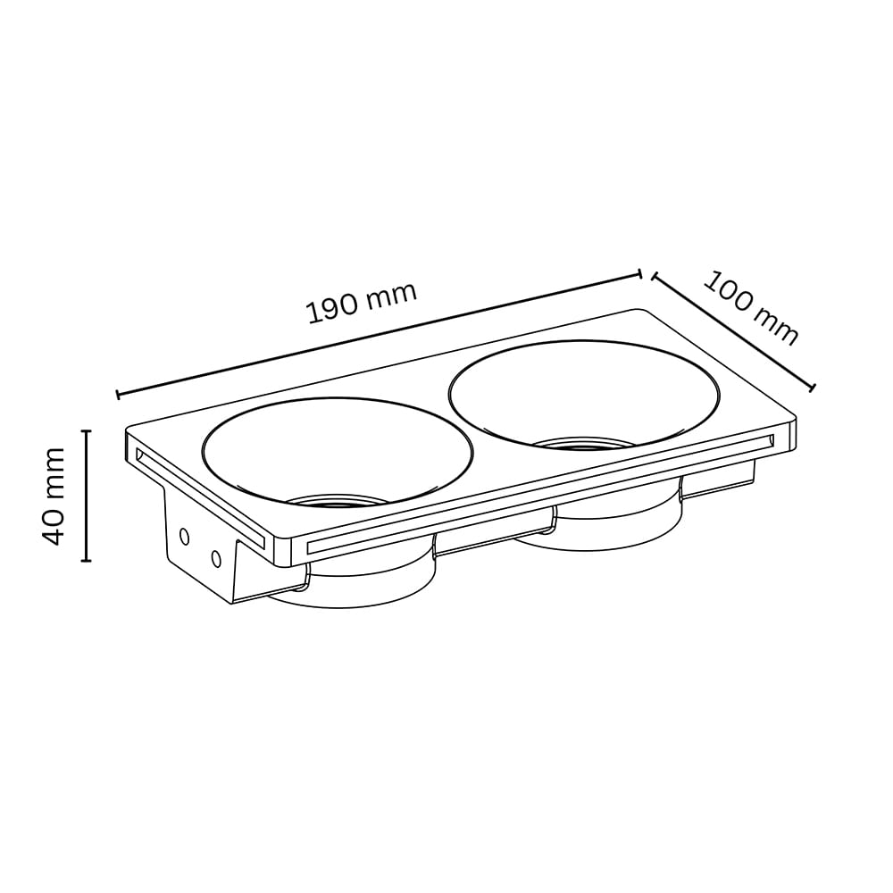 Recessed Nura Soop 3D Complete Trimless Plaster Double Downlight