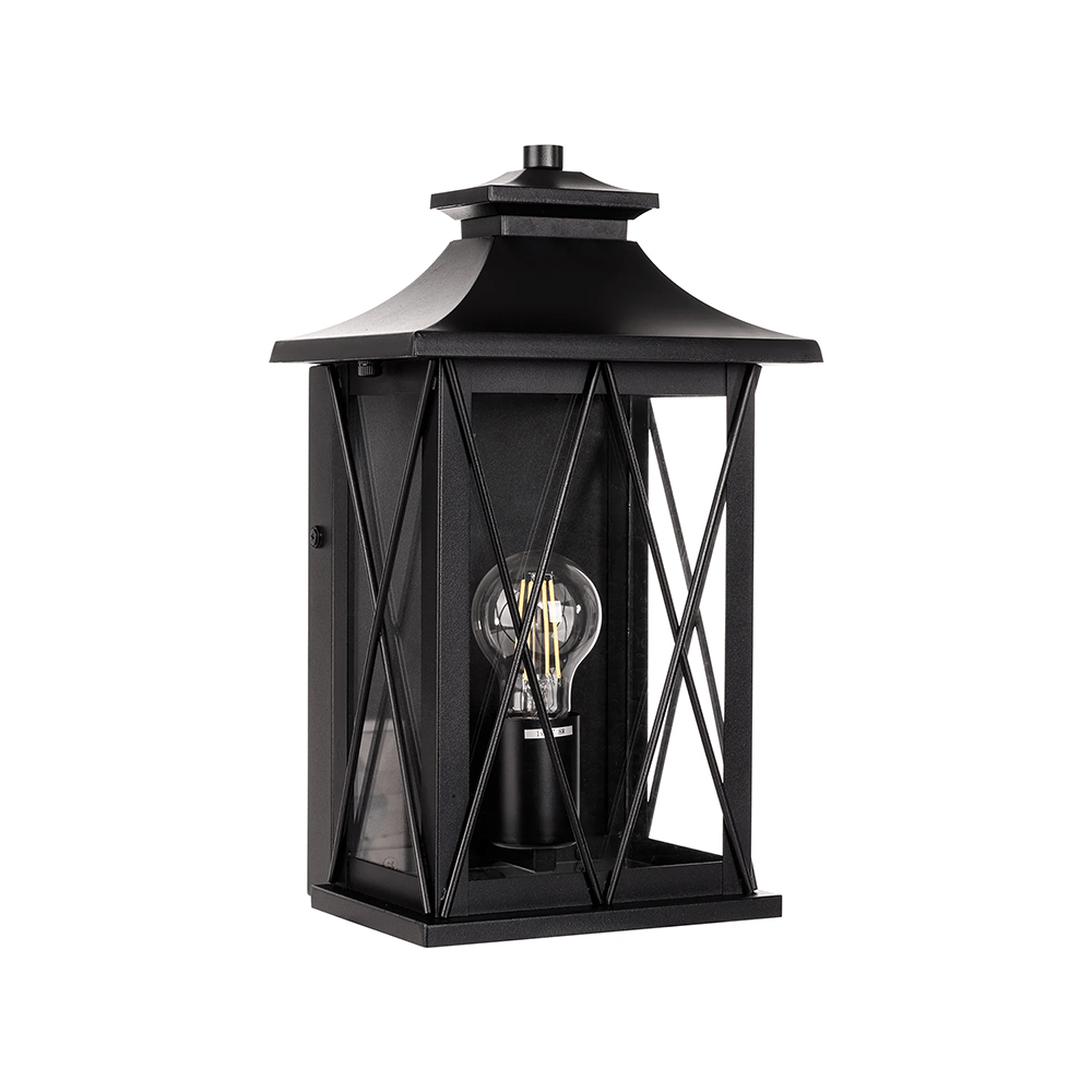 Exterior Wall Light Odin Galvanised Iron Black Wall Light