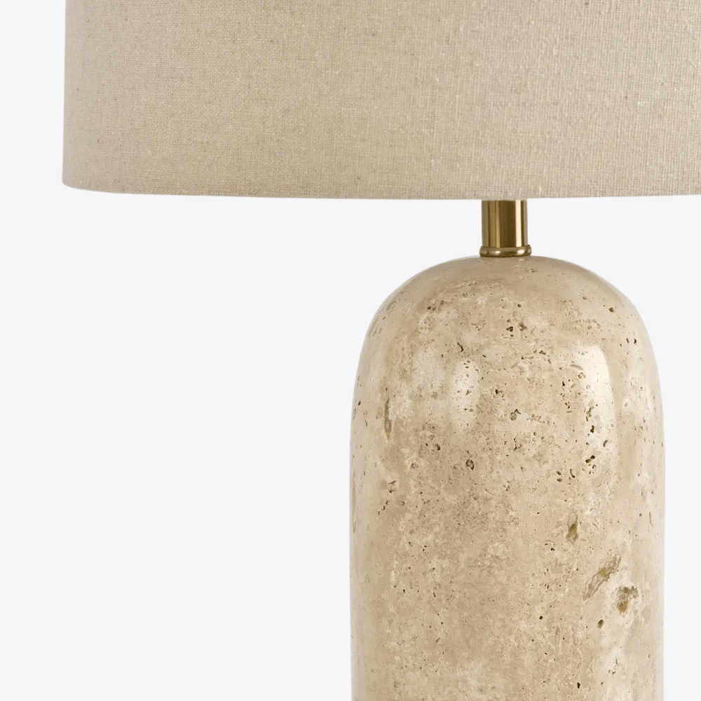 Table Lamps Olsen Travertine Table Lamp & Linen Shade
