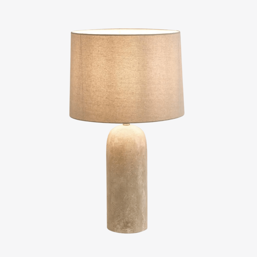 Table Lamps Olsen Travertine Table Lamp & Linen Shade