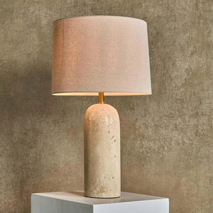 Table Lamps Olsen Travertine Table Lamp & Linen Shade