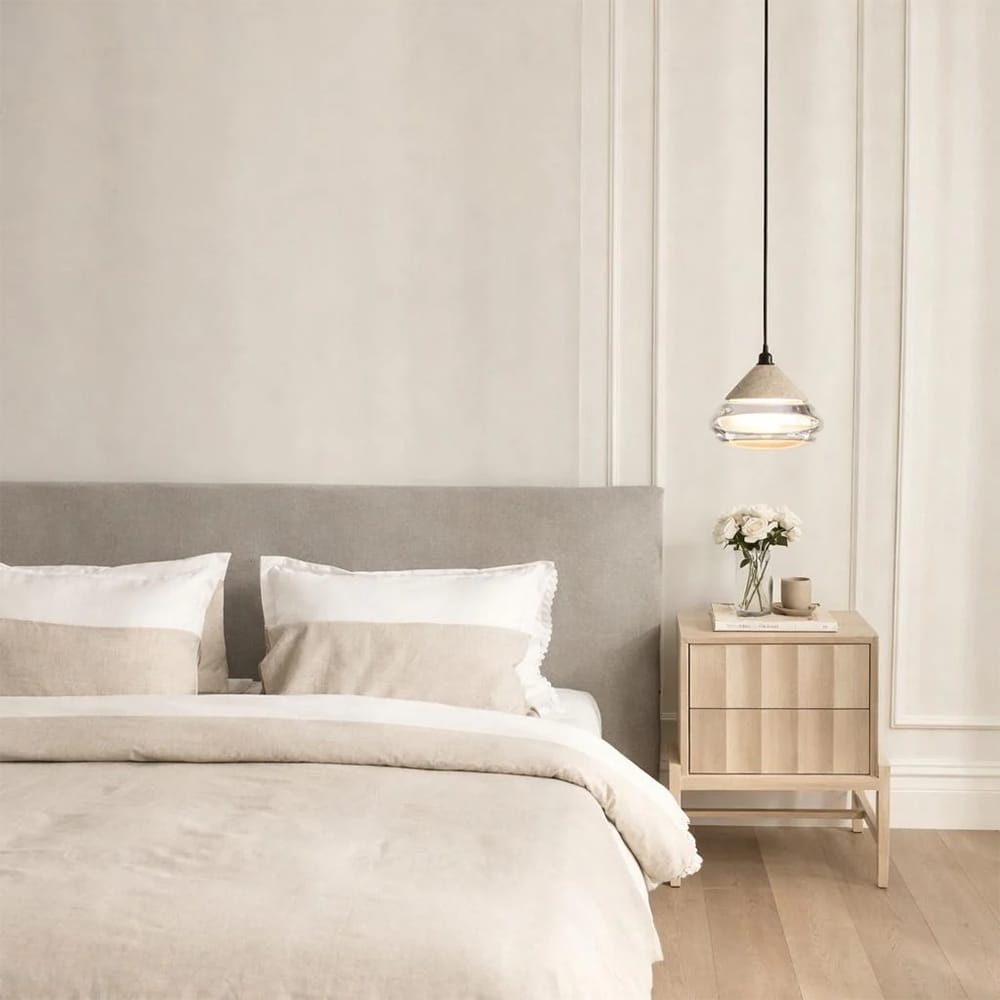 Interior Pendant Onda Travertine & Glass Pendant Light