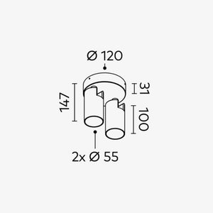 Bar & Spot Onyx 2 Light Spotlight