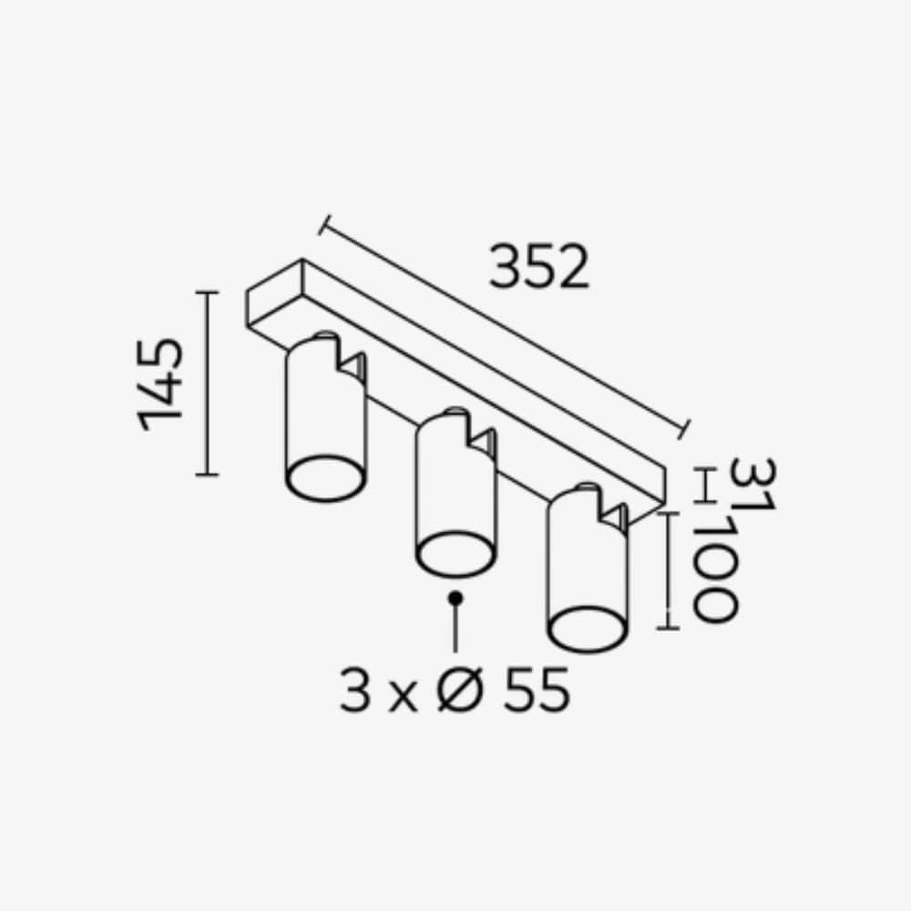 Bar & Spot Onyx 3 Light Spotlight