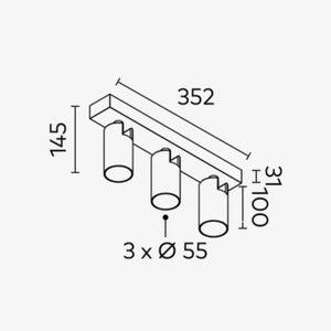 Bar & Spot Onyx 3 Light Spotlight