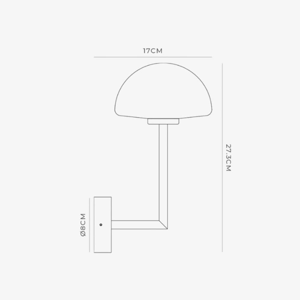 Interior Wall Light / Sconce Orb Dome Long Arm Wall Light