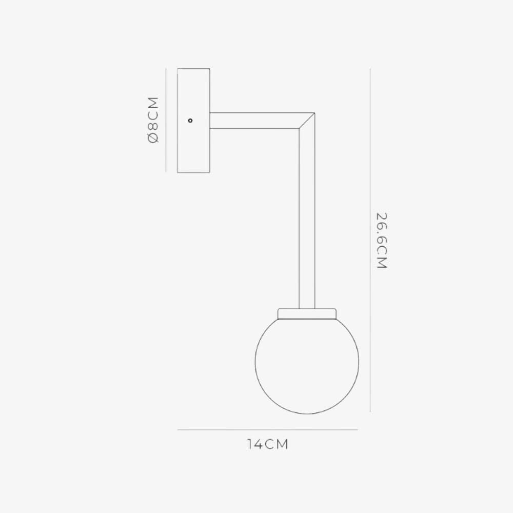 Interior Wall Light / Sconce Orb Long Arm Wall Light